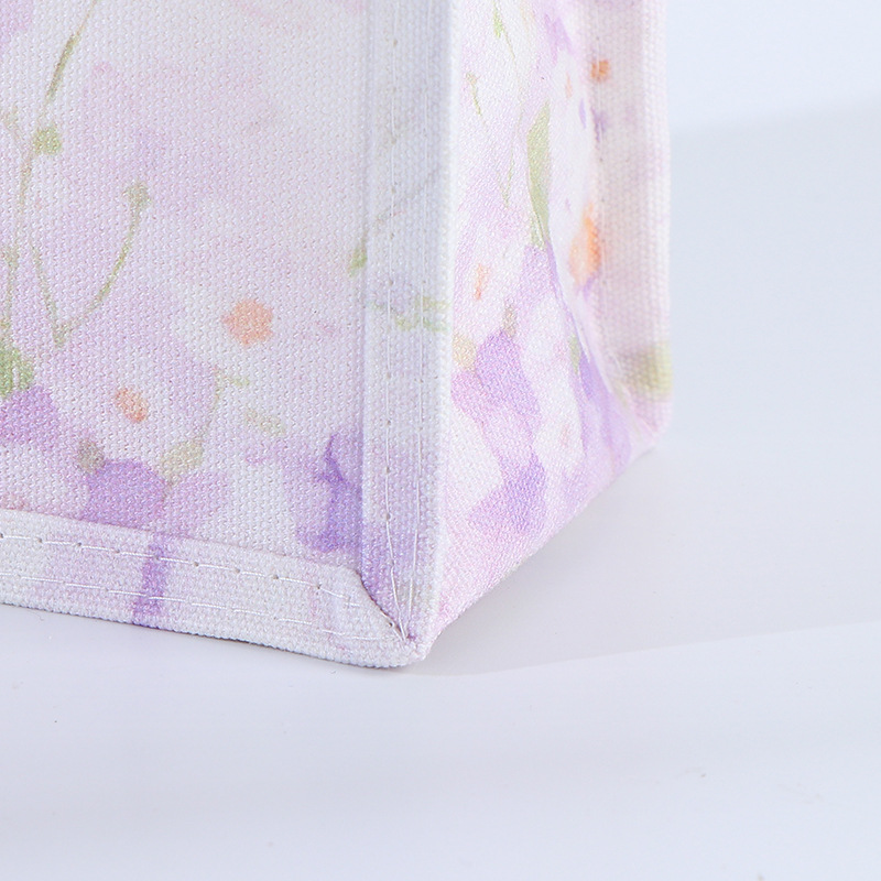 Bolsa de lona de estaminos, bolsas de lona de seda púrpura, bolsas de lona de mano, bolsas de lona de mano tridimensionales de compras