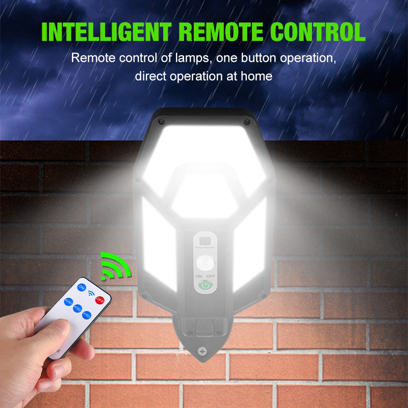 Nueva lámpara de pared solar inducción humana lámpara de camino correa de control remoto antiagua jardín exterior LED iluminación de patio