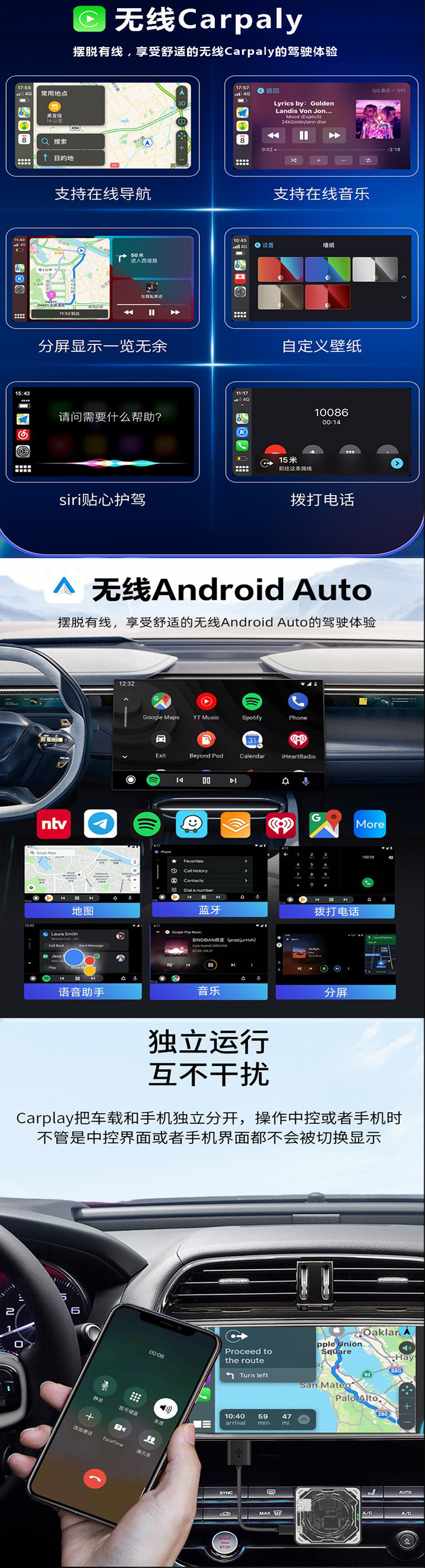 Cross-Border Wireless Carplay Box Original Car Wired to Carpaly Module Interconnection Adapter Apple Wireless Version