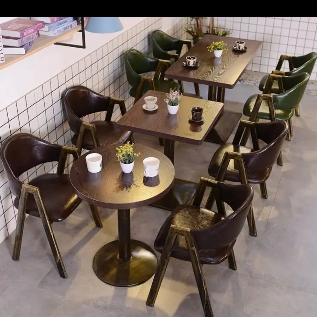 Fast Food Restaurant Tables, Milk Tea Shop Tables, Western Restaurant Cafe Table and Chair Sets, Snack Bar Tables and Chairs Set