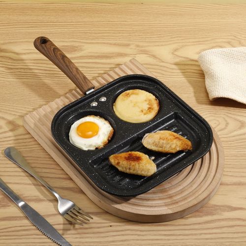 Four-hole frying pan cast iron non-stick pan household omelette pan multi-hole omelette love small frying pan mini breakfast frying pan