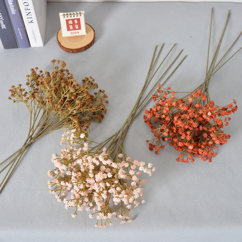 Retro-Style Autumn-Colored Artificial Flowers, Baby's Breath, Home Flower Arrangements, Wedding Fake Flowers, Photography Props, Forest Style Retro-Style Autumn-Colored Artificial Flowers, Baby's Breath, Home Flower Arrangements, Wedding Fake Flowers, Photography Props, Forest Style