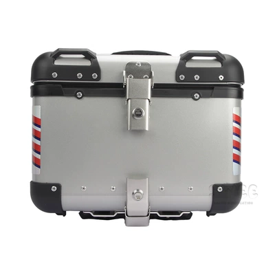 box battery car trunk aluminum Motorcycle trunk - 45l-rounded-silver