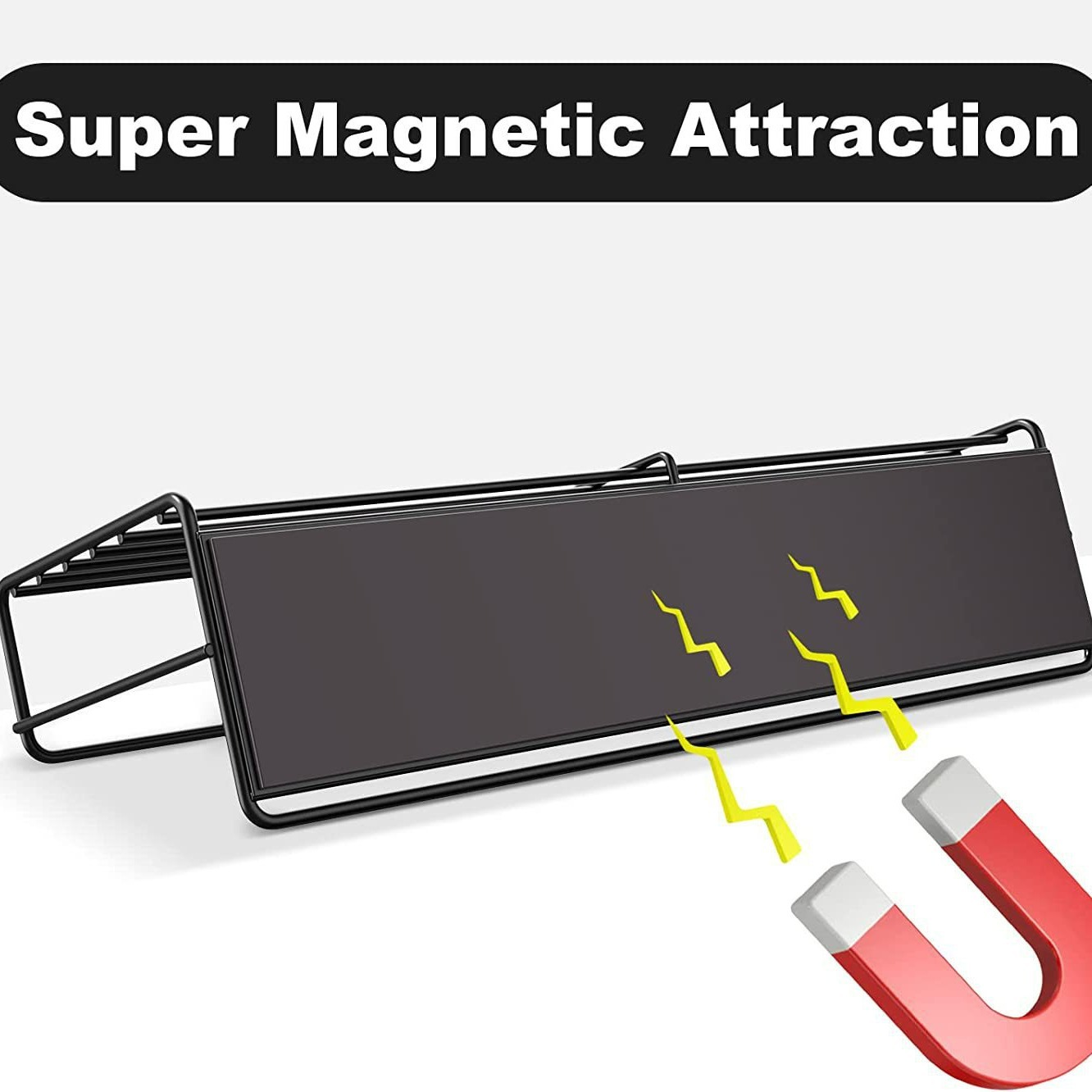 Cocina transfronteriza sin punzones refrigerador de succión magnética estante de almacenamiento refrigerador horno de microondas estante de almacenamiento lateral Placa de agujero estante de succión magnética