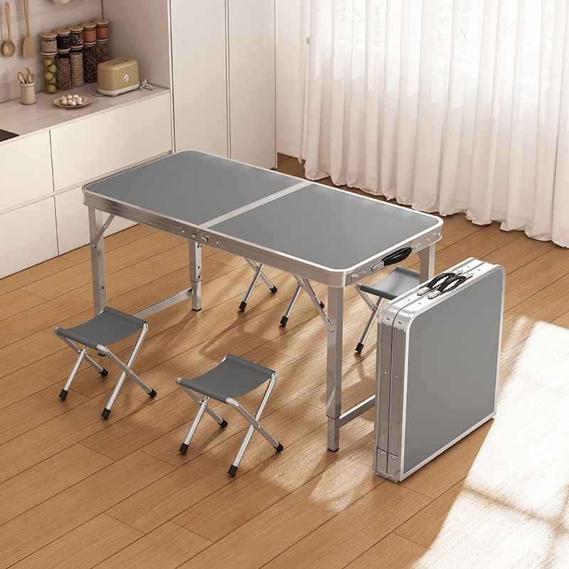 Outdoor Foldable Table Picnic Camping Night Market Stall Table Household Portable Dining Table and Chair suit