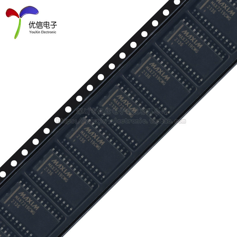 Original genuine MAX7219CWG+T SOIC-24 serial interface 8-bit LED display driver chip