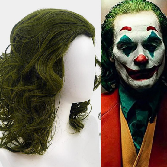 [Tongchuan] European and American movie clown joker Flack cos wig green medium and long curly hair cosplay