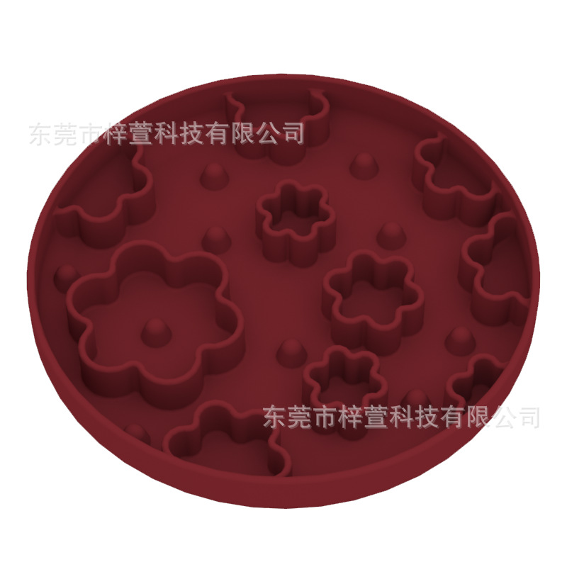 작은 꽃 그릇 진한 빨간색