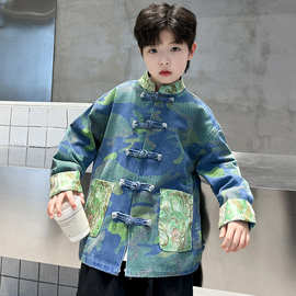 男童唐装汉服外套2025新款秋装中式国风春秋款儿童秋季男孩古装潮