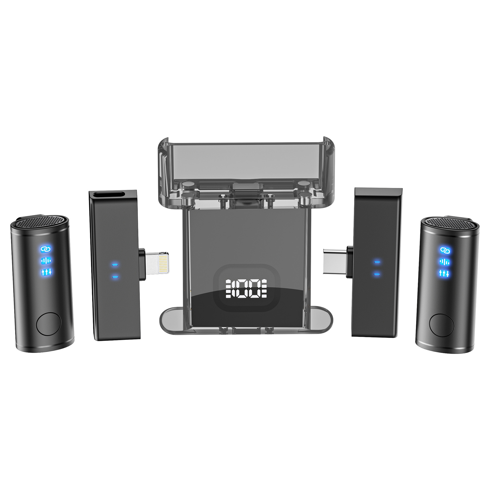 Little Bee Noise Reduction Microphone for Mobile Phone Live Streaming M5 Dual Microphone Dual Receiver Wireless Lavalier Microphone