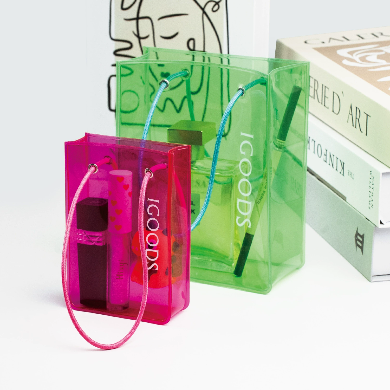 Свадебная подарочная сумка из ПВХ пластика с цветами, индивидуальный дизайн, высококачественный прозрачный подарок с логотипом