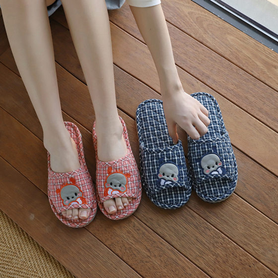 Cross-border Single Chihuahua Three-layer Thickened Pure Cotton Cloth Bottom Home Indoor Wooden Floor Slippers for Men and Women