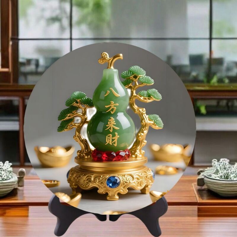 The Jade Painting "Wealth Comes from All Directions" Has Good Meaning, a Decorative Frame for Home Use, Enhancing the Prosperity of the House, Desktop Display, and Home Entrance