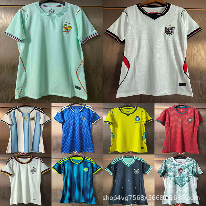 Cross-Border Wholesale 2627 World Cup Brazil Fan Edition Adult Women's Short-Sleeved Football Sportswear Supports Number Printing. Cross-Border Wholesale 2627 World Cup Brazil Fan Edition Adult Women's Short-Sleeved Football Sportswear Supports Number Printing.