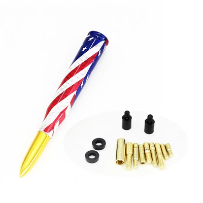 vehicle antenna | decorative bullet-head antenna - gold-colored-flag-design