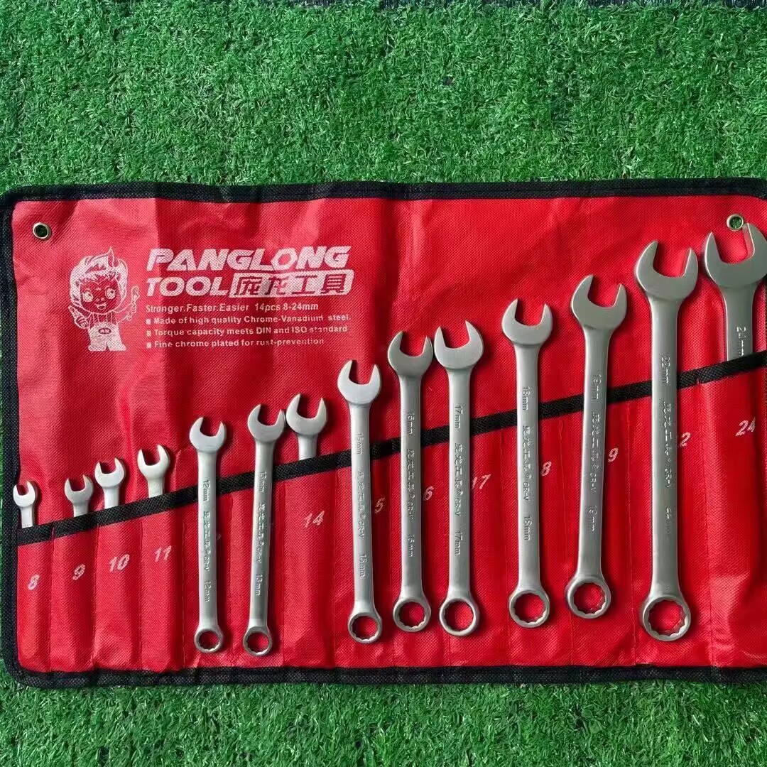 Fabricante mate 14 piezas llave de doble propósito llave abierta llave de ciruela llave hexagonal llave sólida de doble cabeza