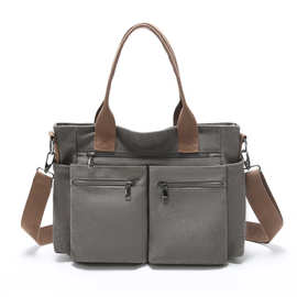 跨境新款单肩斜挎包大容量女通勤轻便休闲情侣运动包多口袋手提包