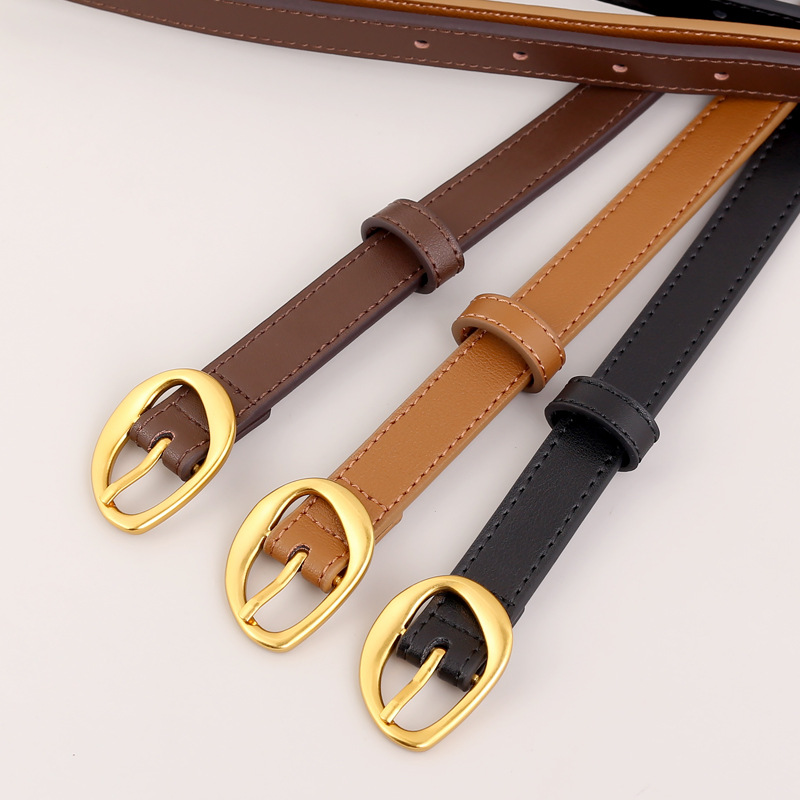 2023 nueva piel de vaca tamaño pequeño cinturón de semillas de las mujeres del todo fósforo decoración de cuero con cinturón de jeans de fábrica en stock