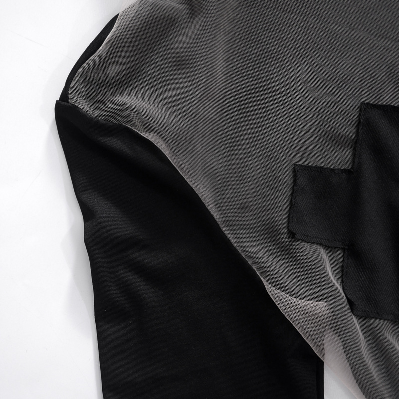 Title 10, Womens sheer mesh navel round neck long sleeve...