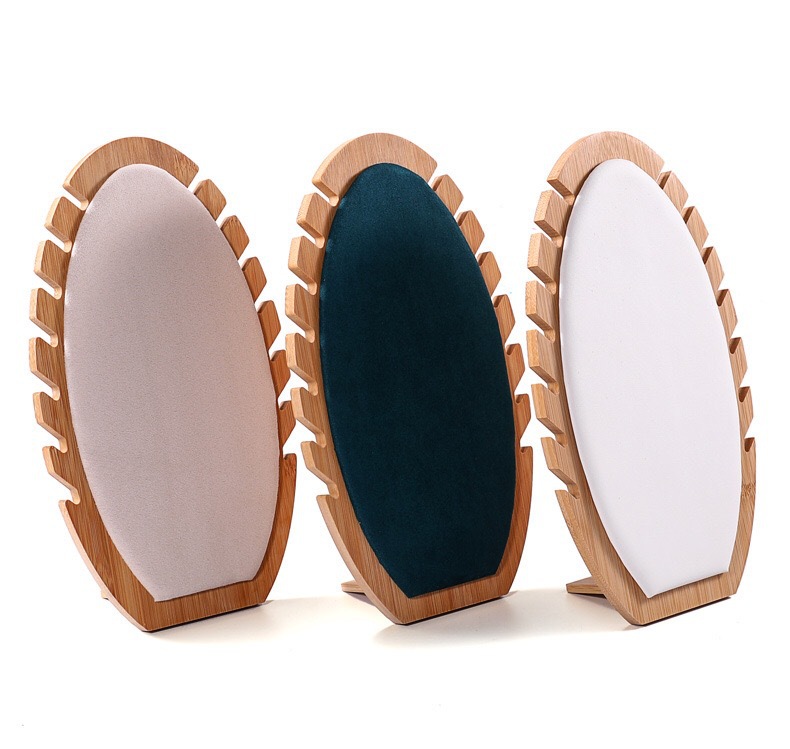 Wood and Bamboo Jointed Necklace Display Rack Pendant Jewelry Storage Stand Jewelry Store Window Showcase Accessory Display Prop