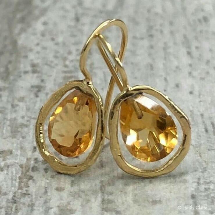 Cross-border European and American Bohemian Retro Style Phnom Penh Inlaid Gem Light Luxury Alloy Earrings Ladies Earrings Wholesale