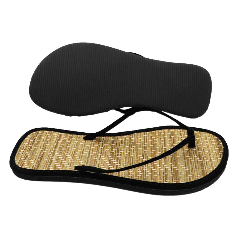 Comercio exterior verano nuevas Chanclas de ratán hierba de la pareja de estilo japonés sandalias al aire libre para el hogar estera de paja plana zapatillas