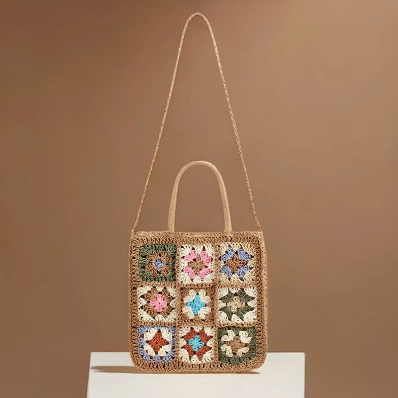 Wholesale Bohemian Style Woven Bag Handbag Shoulder Bag Handmade Crochet Patchwork Crossbody Bag Straw Bag Versatile Wholesale Bohemian Style Woven Bag Handbag Shoulder Bag Handmade Crochet Patchwork Crossbody Bag Straw Bag Versatile