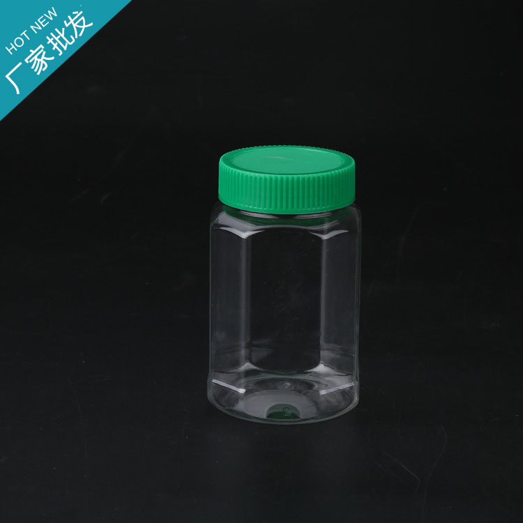 厂家供应八边形PET蜂蜜塑料罐 玩具糖果透明塑料罐 大量现货