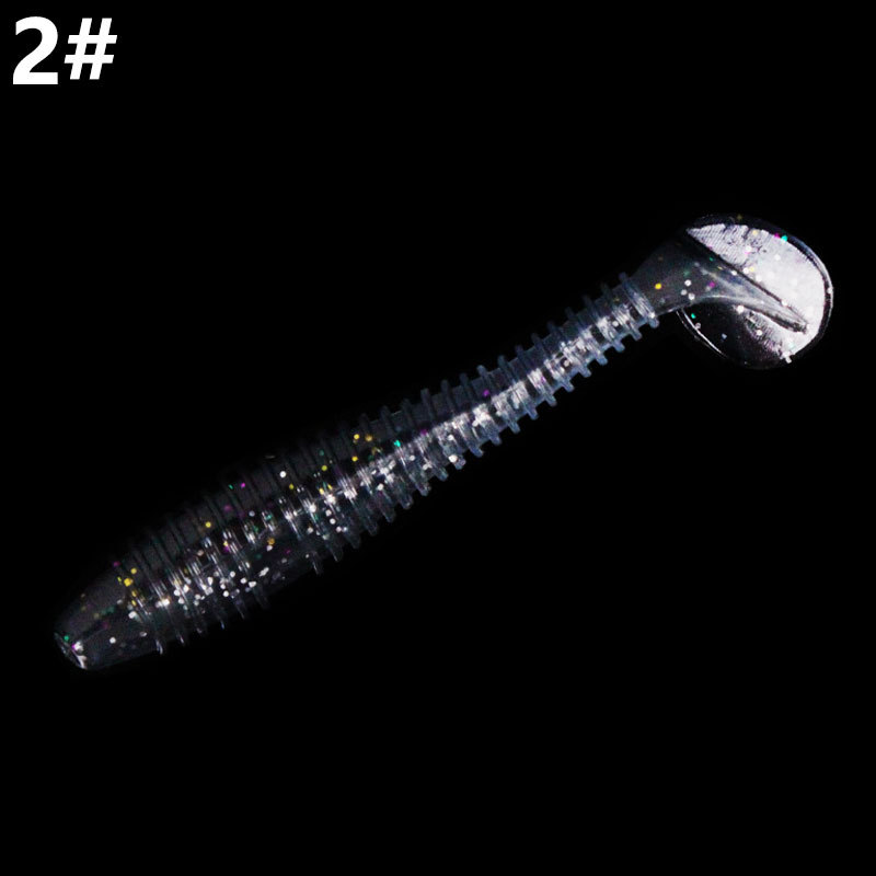 Tornillo de grasa de dos colores T cola 10 piezas de embalaje fino Luya Cebo suave Cebo de pesca barco de pesca Pescado mandarín que rebordea cebo bajo