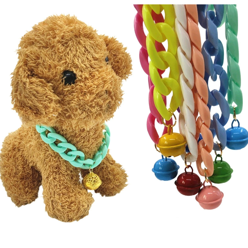Собака кошка колокольчики ПЭТ Тедди добо Лабрадор Золотая собака пластиковая цепь колокольчик цветной ошейник
