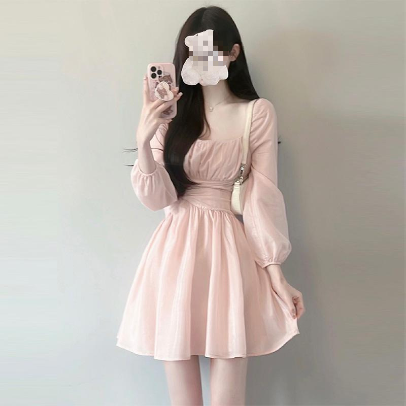 法式茶歇收腰连衣裙女2025年早秋新款冷淡系赫本风气质温柔风短裙|undefined
