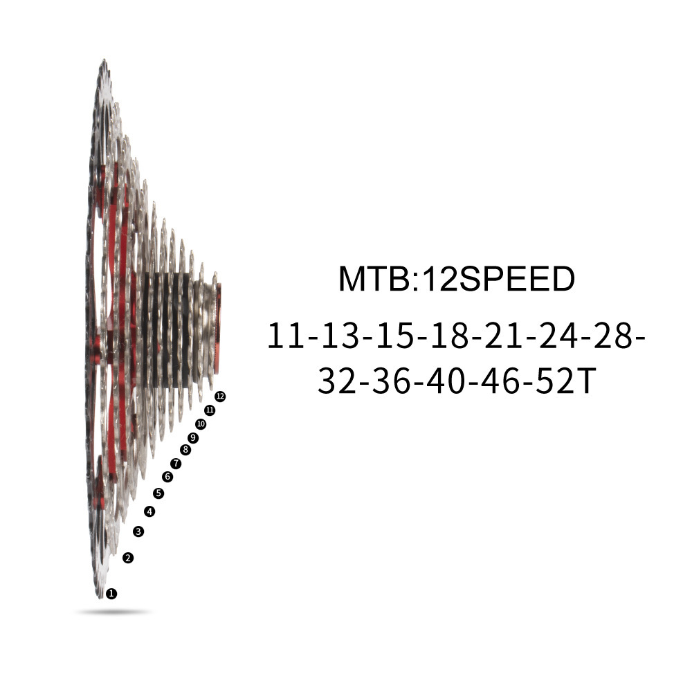 Viaron bicicleta de montaña volante 12 velocidad 50 52T cassette velocidad variable escalada gran volante accesorios para bicicletas
