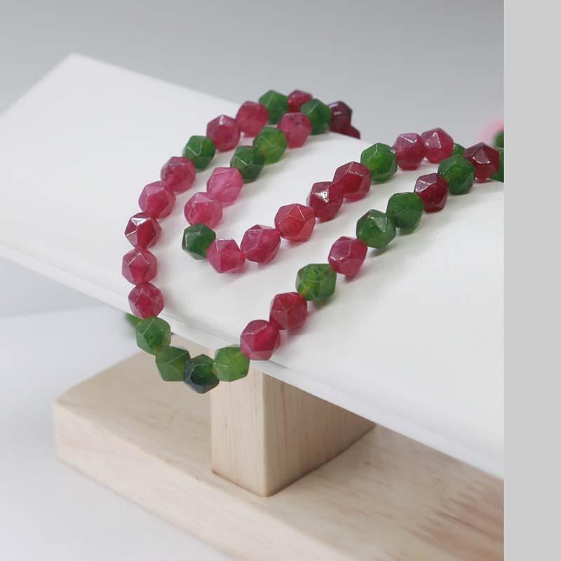 A String Diameter 8mm Natural Stone Chalcedony Irregular Geometric Faceted Jewelry Accessories Beads display picture 13