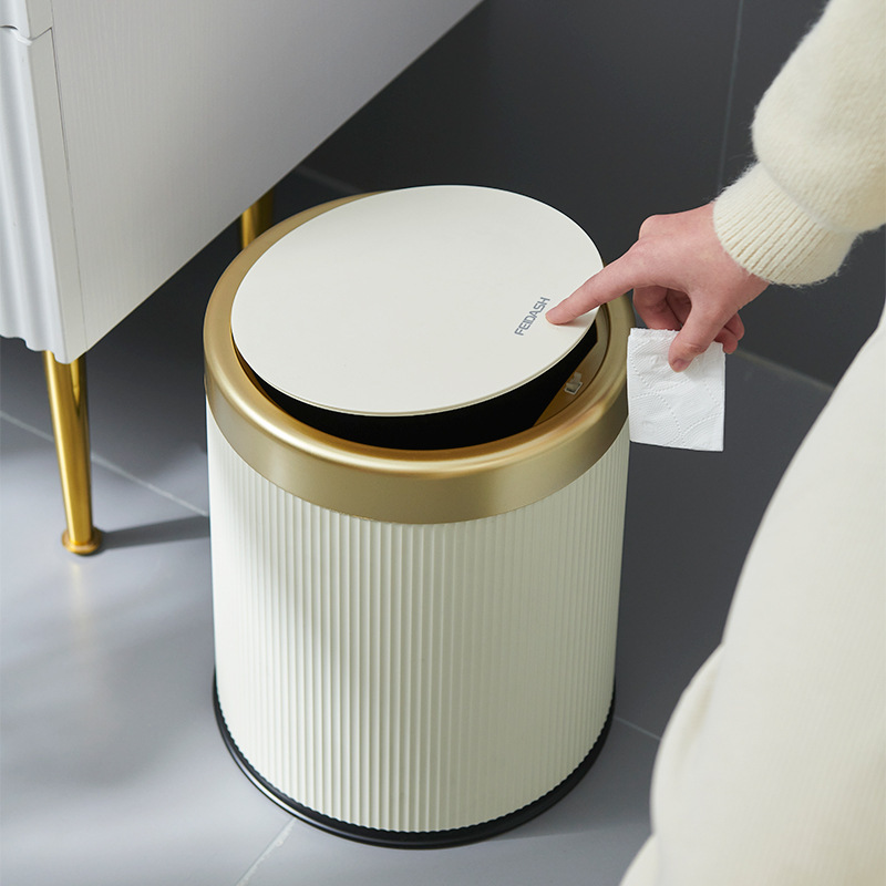 Household High-value Living Room Kitchen Bedroom Inside and Outside Double Barrel Trash Bin New Entry Luxury Press Garbage Bin with Lid Household High-value Living Room Kitchen Bedroom Inside and Outside Double Barrel Trash Bin New Entry Luxury Press Garbage Bin with Lid