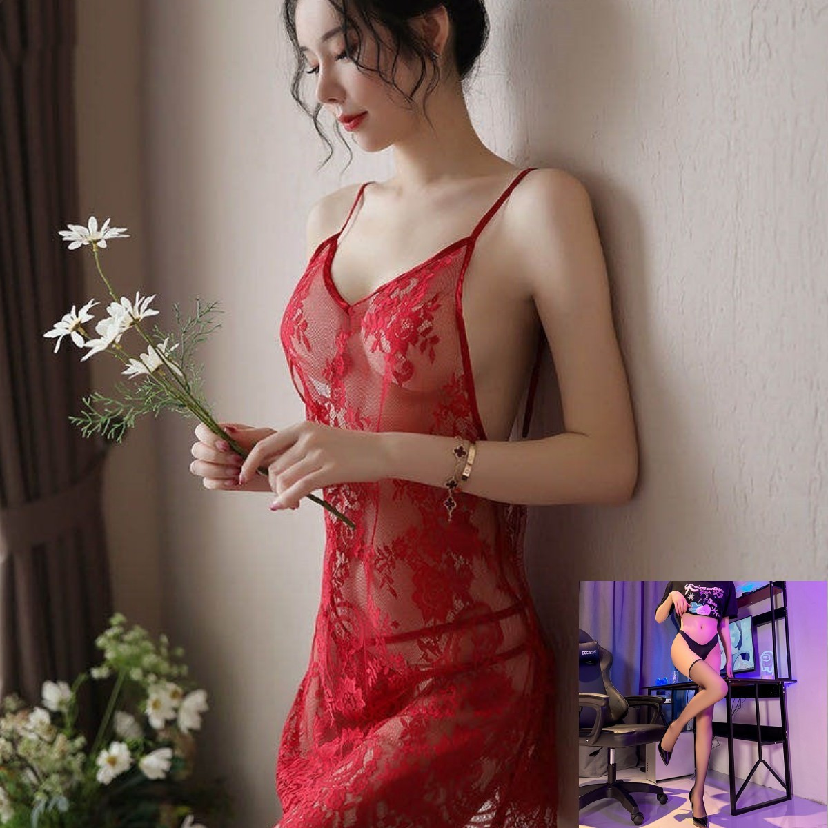 레드 115 블랙 플랫 양말