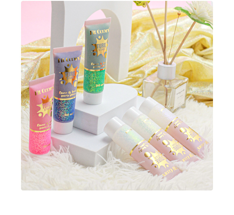Fit Colors Starry Sky Tube Sequin Gel Chameleon High Gloss Eyeshadow Face, Lip and Body Glitter 30ml undefined