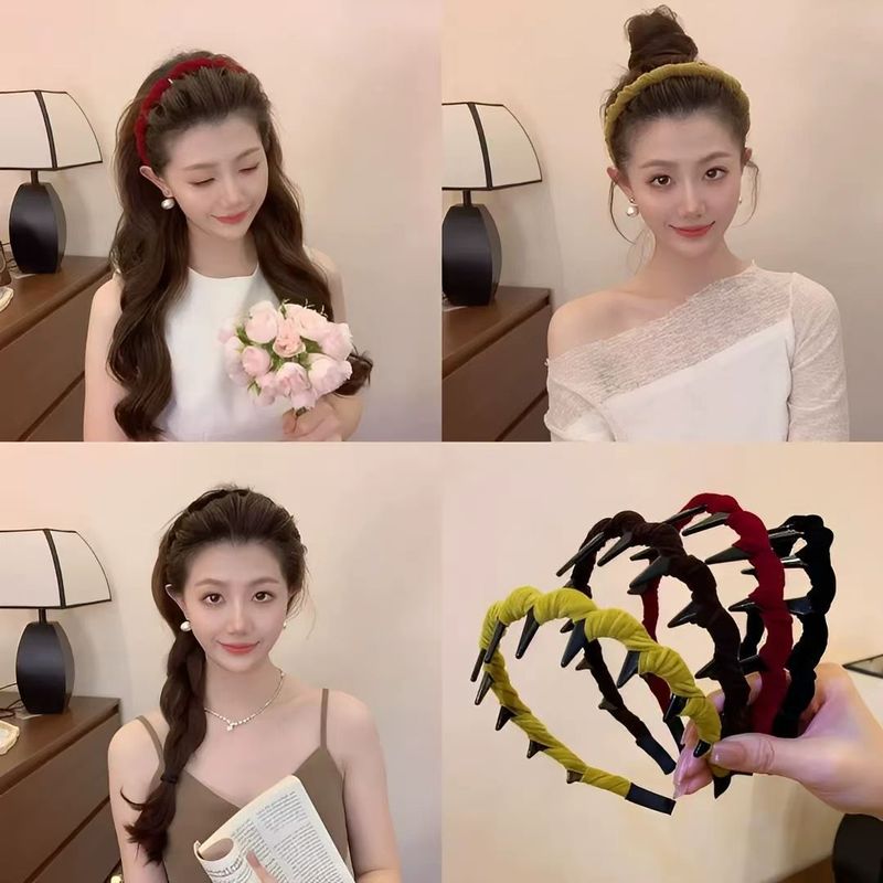 简约带齿波浪发箍刘海碎发整理发箍发卡女新款增高颅顶不勒头头箍|undefined