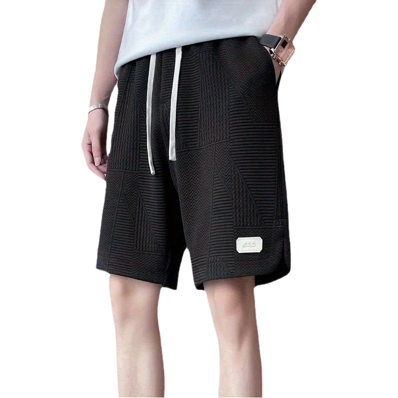Pantalones cortos de patrón de onda diseño de los hombres sentido nicho casual de cinco puntos pantalones de playa verano marca de moda estadounidense Pantalones deportivos de calle alta