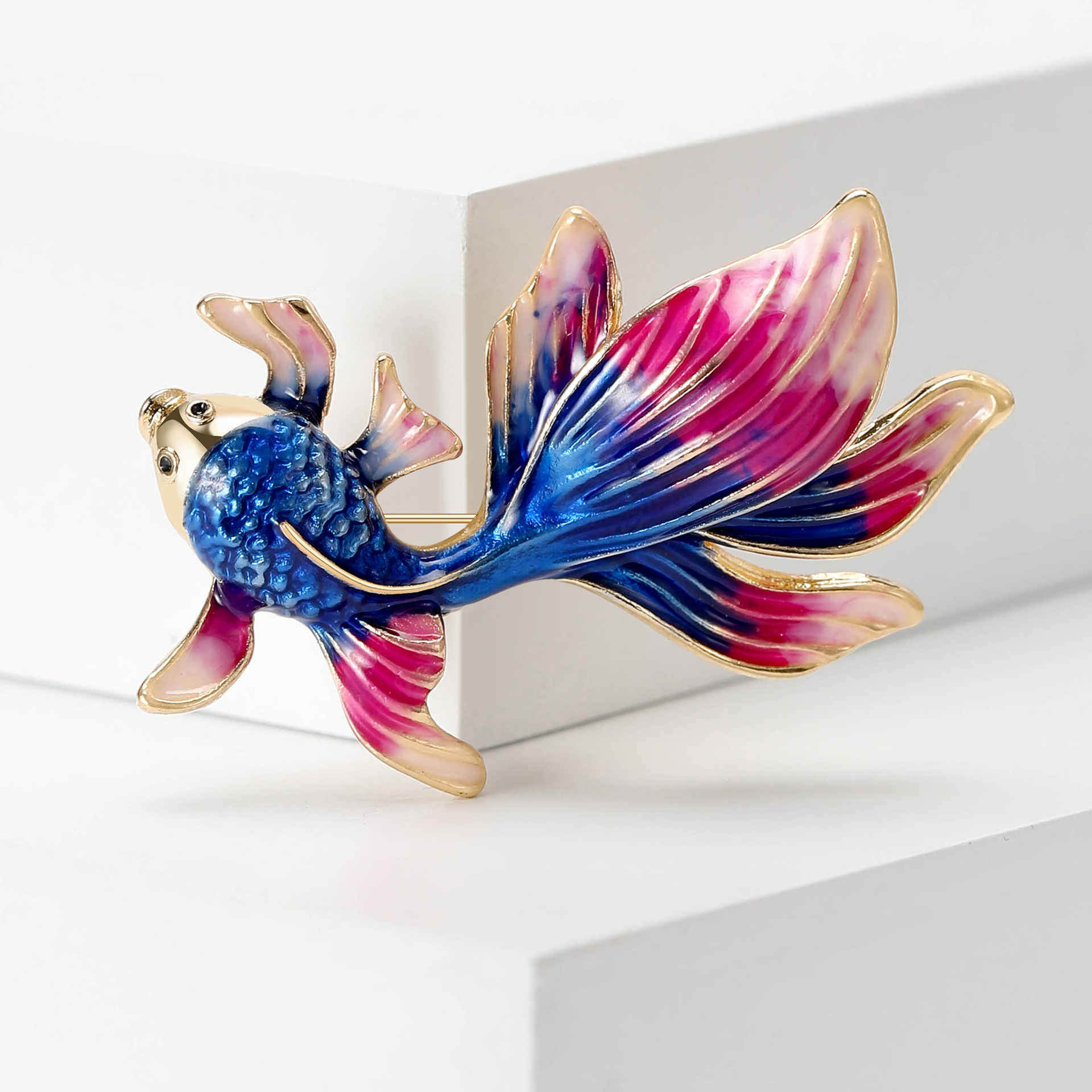 15g Weight Brooches Classification Banquet Occasion Alloy Material Goldfish Pattern All Seasons Season Women's Gender Enamel Design Chinoiserie Style Chinoiserie Pin Goldfish Alloy Enamel Women's Brooches 5