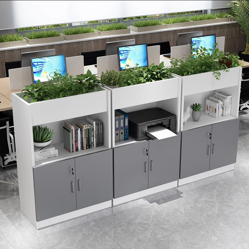 Gabinete de escritorio transfronterizo de madera gabinete de información gabinete de partición gabinete de escritorio gabinete lateral fábrica directa decoración verde