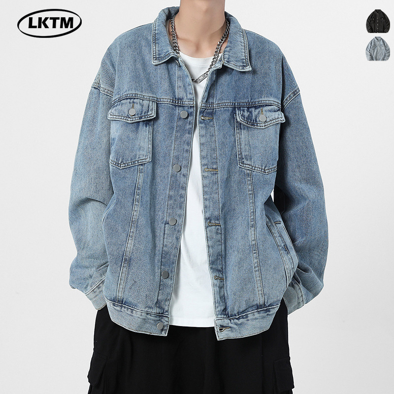 LKTM男装#牛仔外套男潮牌ins青少年宽松休闲百搭工装夹克学生上衣|undefined