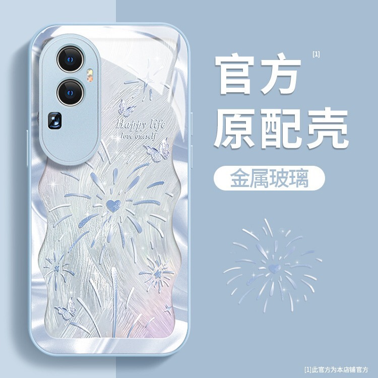 For opporeno11/10/9pro phone case FindX7 gradient fireworks a97/93 liquid glass 5g summer For opporeno11/10/9pro phone case FindX7 gradient fireworks a97/93 liquid glass 5g summer