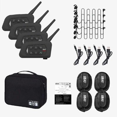Sets 4 Sets, Motorcycle Helmet Headset - ejeas-v4c-plus-typec-right-ear-in-all-original-4-sets