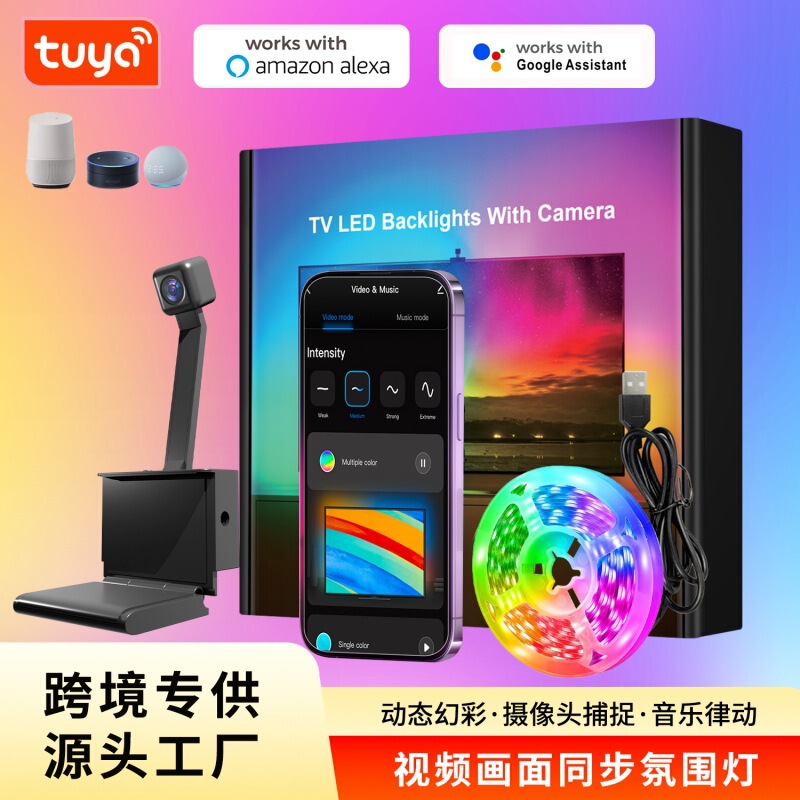 Led TV screen sync color picker RGBIC magic color smart graffiti background light with camera color picker