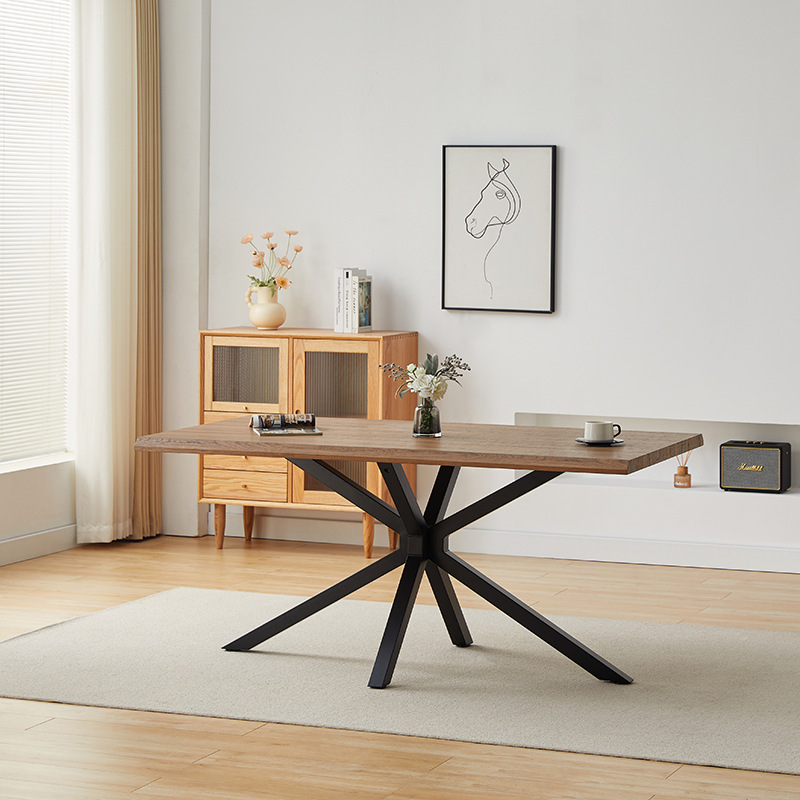 Mesa de comedor de madera sólida de Amazon mesa de negociación nórdica moderna mesa de comedor de madera MDF