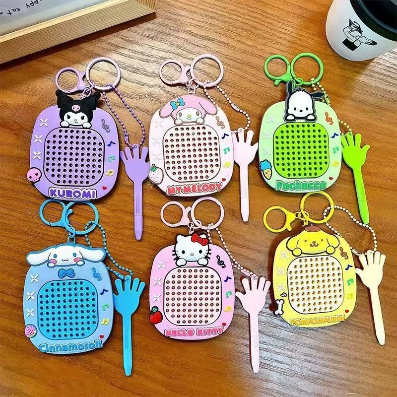 Магнитный стальной шариковый планшет для рисования с мультяшным дизайном Sanrio, брелок для ключей, подвеска для школьного рюкзака, подвеска для машины, оптовый подарок