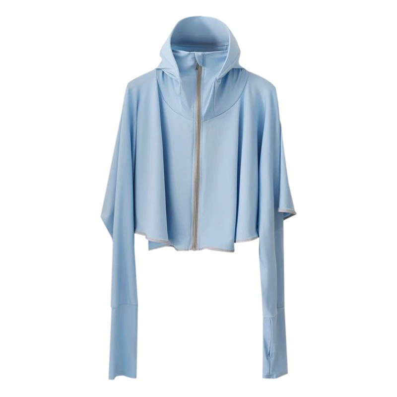 Женская солнцезащитная одежда с длинными рукавами, новинка 2025, ледяной шелк, солнцезащитная одежда, летняя тонкая велосипедная солнцезащитная одежда, анти-УФ-шаль