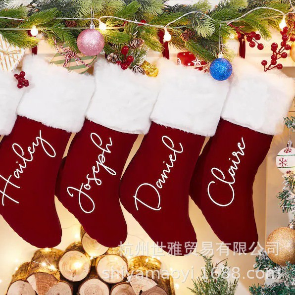 2025年クロスボーダーカスタマイズクリスマスストッキングギフトキャンディーバッグクリスマスデコレーションペンダントクリスマスストッキング|undefined