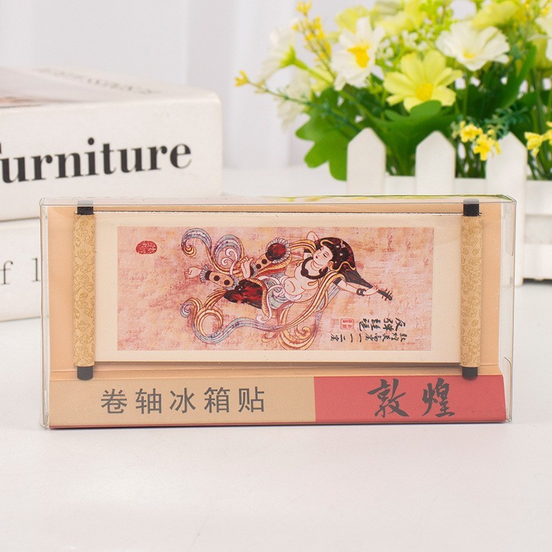敦煌建筑飞天壁画卷轴冰箱贴文创礼品纪念品磁性工艺品现货批发|undefined