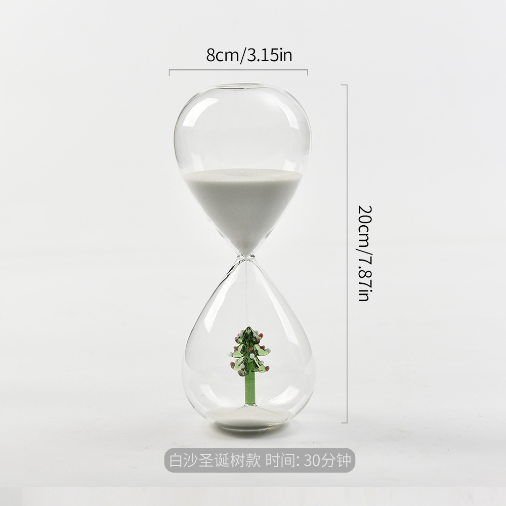 30 minutos creativos árbol de Navidad reloj de arena cronometrador abeja modelado decoraciones para el hogar artesanías de vidrio fábrica al por mayor